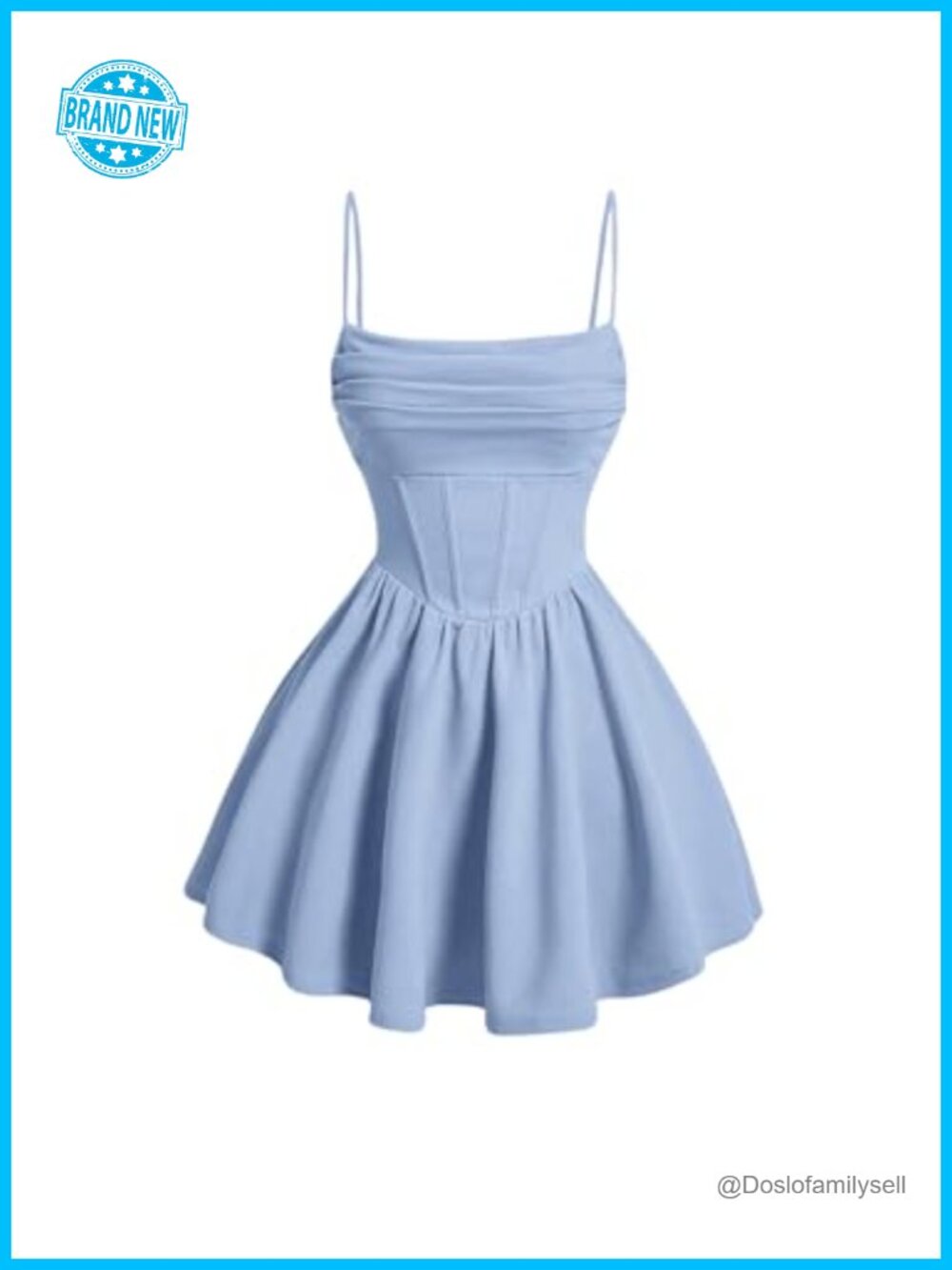 SHENHE Women's Ruched Corset Dress Spaghetti Strap Flowy Mini Cami Dress
